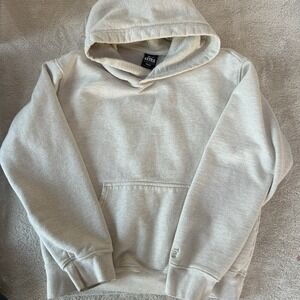 TNA Sweatfleece Hoodie‎ Womens Medium Beige Extra Fleece Pullover Organic Cotton
